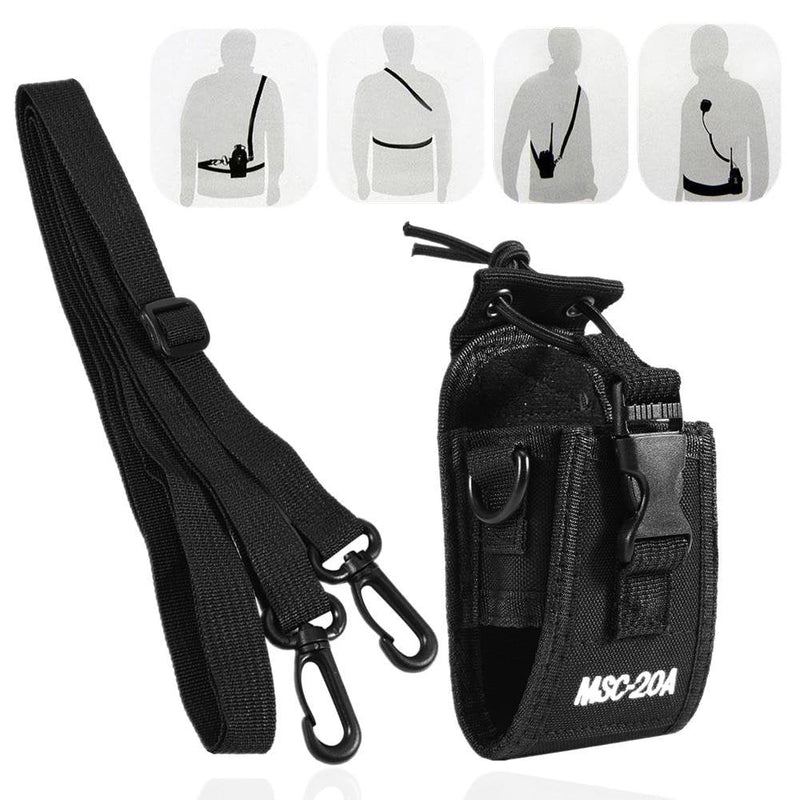 [Australia - AusPower] - Zerone Universal Walkie Talkie Nylon Belt Case Bag with Adjustable Shoulder Strap Two Way Radio Holder Holster Case MSC-20A for Kenwood/Motorola/ HYT Two-Way Radio 