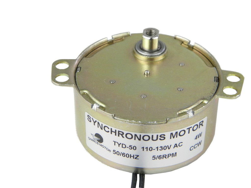 [Australia - AusPower] - CHANCS TYD-50 Synchronous Motor Turn Table 110V AC 5-6RPM CCW Flush Shaft 5.5mm Small Gear Motor 