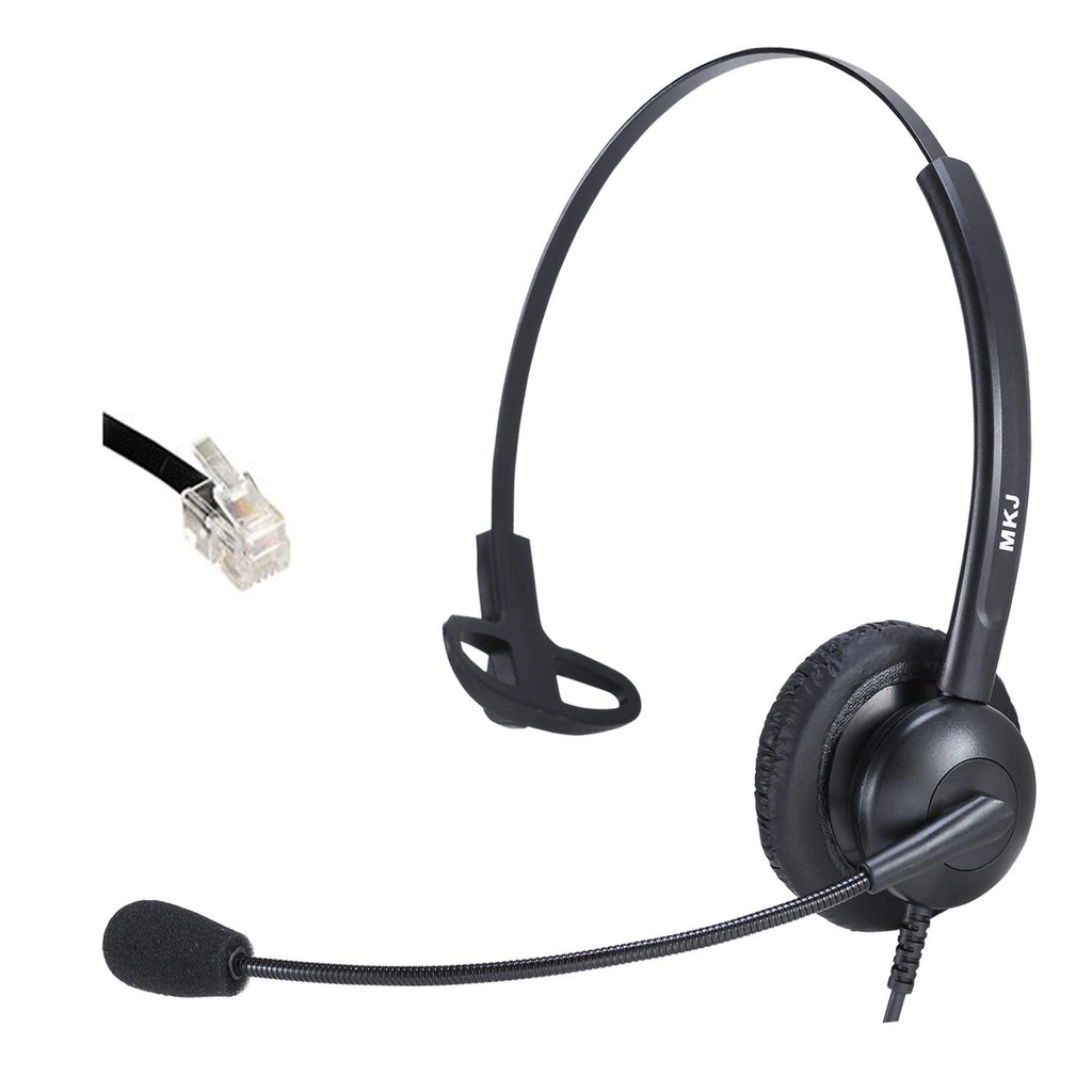 [Australia - AusPower] - RJ9 Telephone Headset with with Noise Cancelling Microphone Corded Office Headset for Panasonic Landline KX-HDV130 Yealink T21P T46G Sangoma S705 Snom 320 821 Grandstream 2160 2170 Escene etc 