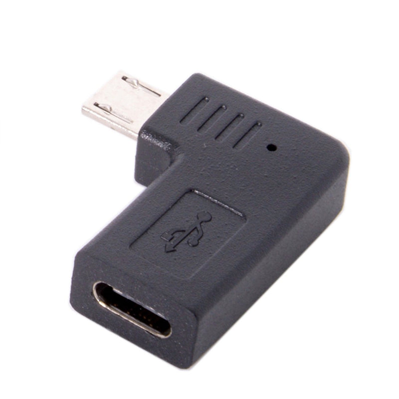 [Australia - AusPower] - Cablecc USB-C Type-C Female to Micro USB 2.0 5Pin Male Data Adapter 90 Degree Left & Right Angled Type (Left Angled) 