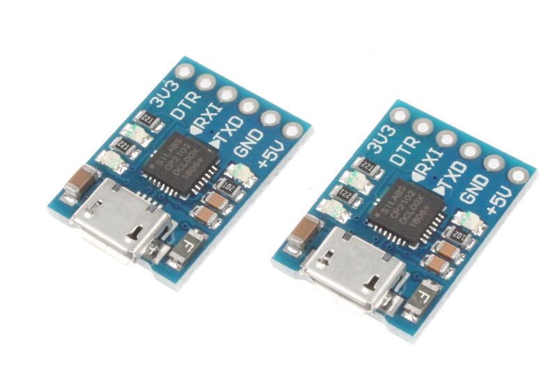 [Australia - AusPower] - NOYITO CP2102 Micro USB to TTL Serial Module UART 6 Pin Serial Converter STC Downloader (Pack of 2) 