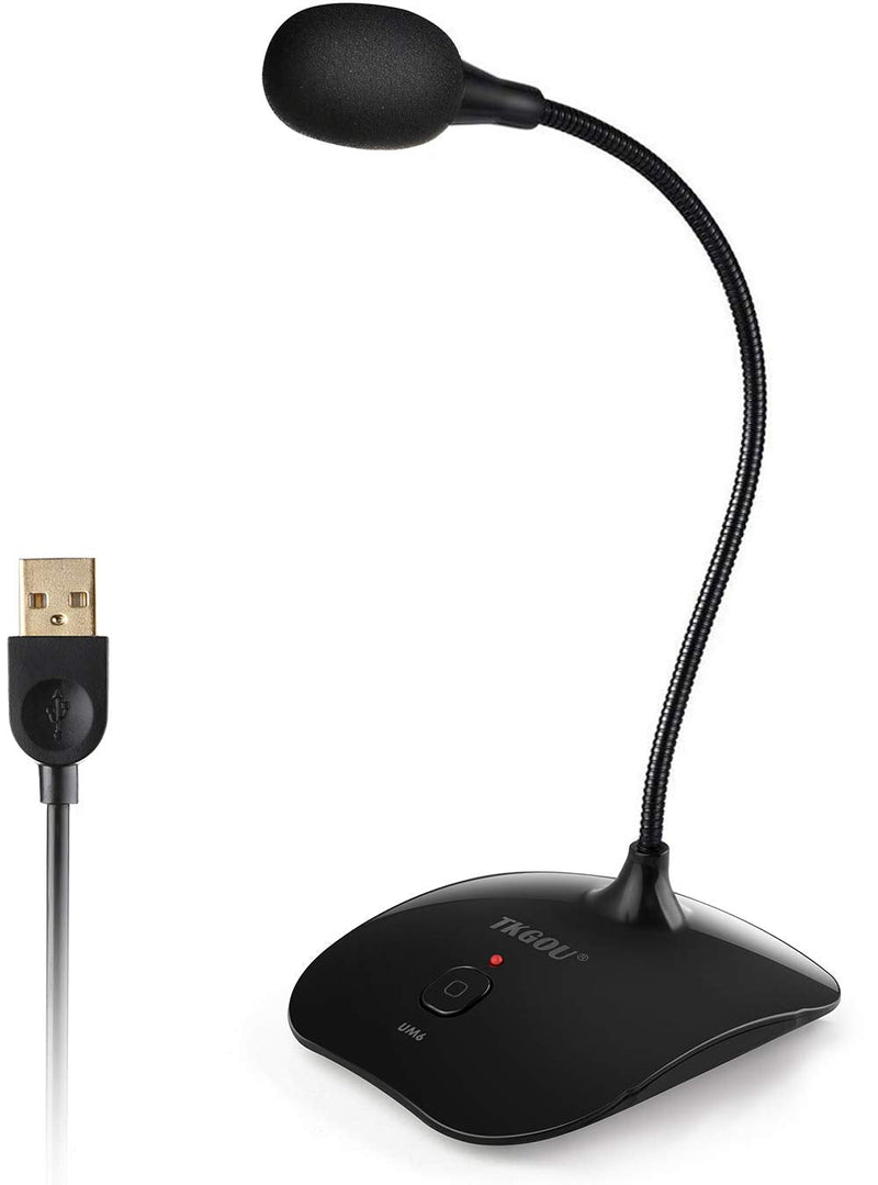 [Australia - AusPower] - USB Computer Microphone with Mute Button,Plug&Play Condenser,Desktop, PC, Laptop, Mac, PS4 Mic LED Indicator -360 Gooseneck Design -Recording, Dictation, YouTube, Gaming, Streaming(Omnidirectional) 