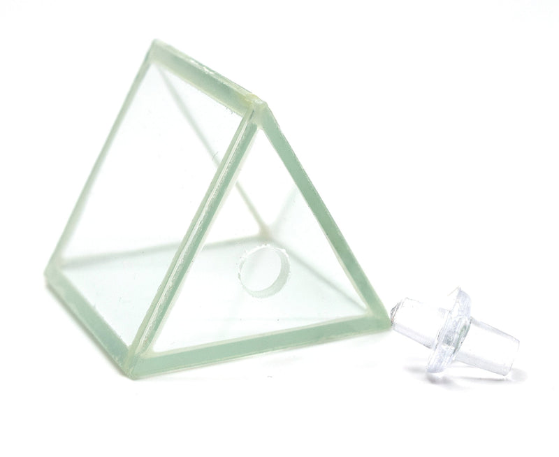 [Australia - AusPower] - Hollow Glass Prism & Stopper, 1.5x1.5" - Great for Studying Snells Law of Refraction - Eisco Labs 
