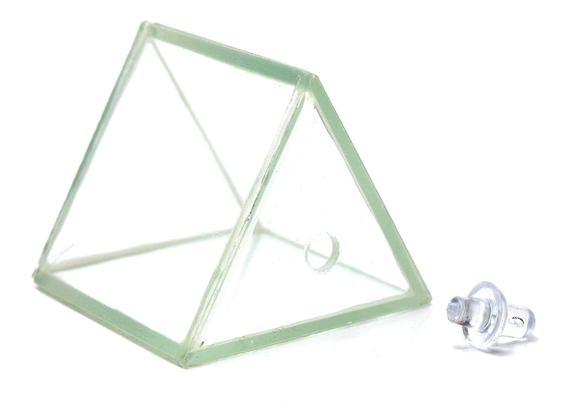 [Australia - AusPower] - Hollow Glass Prism & Stopper, 2x2" - Great for Studying Snells Law of Refraction - Eisco Labs 