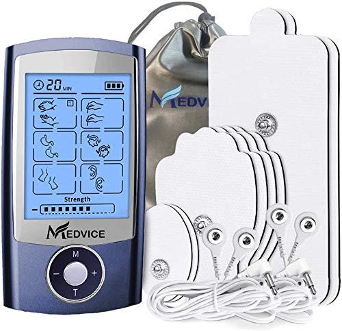 [Australia - AusPower] - MEDVICE Rechargeable Tens Unit Muscle Stimulator, 2nd Gen 16 Modes & 8 Upgraded Pads for Natural Pain Relief & Management, FDA Cleared Electric Pulse Impulse Mini Massager Machine 