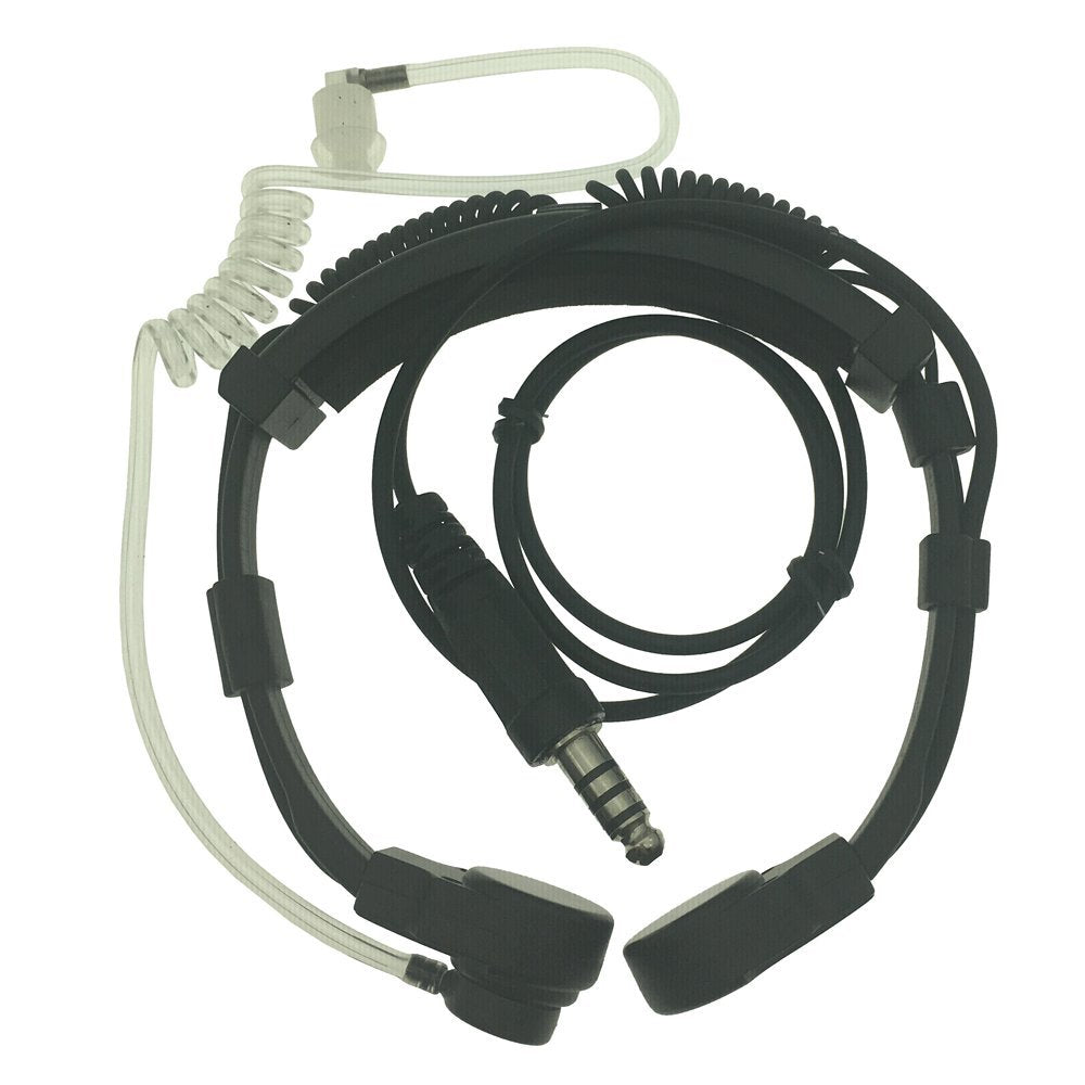[Australia - AusPower] - DONG Heavy Duty Type J Tactical Throat Vibration Mic Air Catheter Earphone Headset NATO Plug for Radio CS 