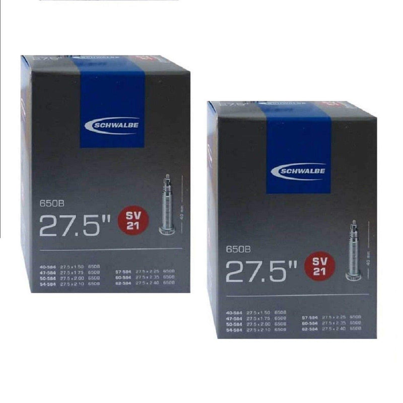 [Australia - AusPower] - Schwalbe SV21 650B Inner Tubes - 27.5 x 1.5/2.4" (40/62-584), Presta Valve (2 Pack) 