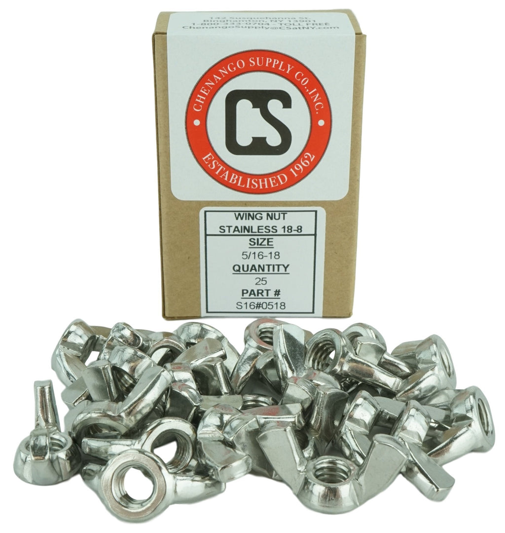 [Australia - AusPower] - Stainless 5/16-18 Wing Nut, Coarse Thread 304 Stainless Steel, 25 Pieces (5/16-18 Wing Nut) 