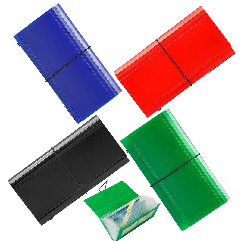 [Australia - AusPower] - 13 Pockets Expanding Check Bill File Folder,XUCHUN 10.4' 5.5' Expanding File Folder 4 Pack  for Receipts, Coupons, Checks, Cards-Waterproof 