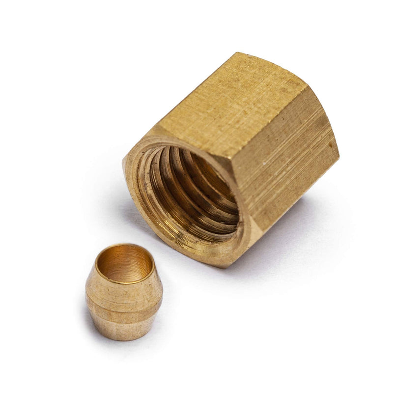 [Australia - AusPower] - LTWFITTING 1/8-Inch Brass Compression Sleeves Ferrule with 1/8-Inch Compression Nut, Brass Compression Fitting(Pack of 75) 
