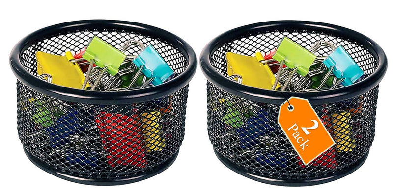 [Australia - AusPower] - 1InTheOffice Mesh Paper Clip Holder for Desk, Paperclip Holder (2 Pack) 