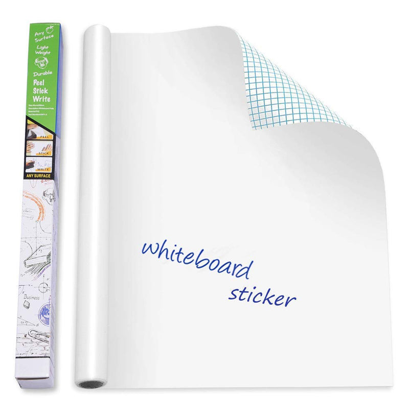 [Australia - AusPower] - Self-Adhesive Whiteboard Wall Decal Sticker, 17.7" X 78.7" Extra Large Strong & Durable Dry Erase Wall Paper Message Board Peel Stick White Board for Kids Drawing, Office, School, Home Decor (White) 