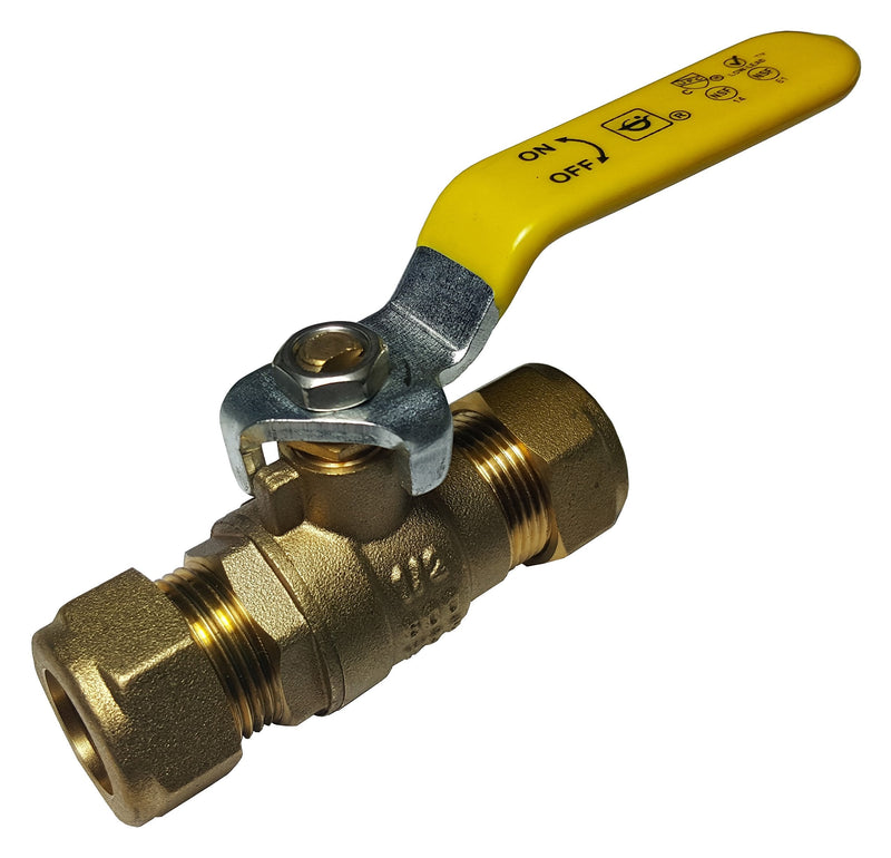 [Australia - AusPower] - 1 Piece XFITTING 1/2" Compression Ball Valve, Full Port, Lead Free Brass, 600 WOG (Water, Oil, Gas) 1 Pack 