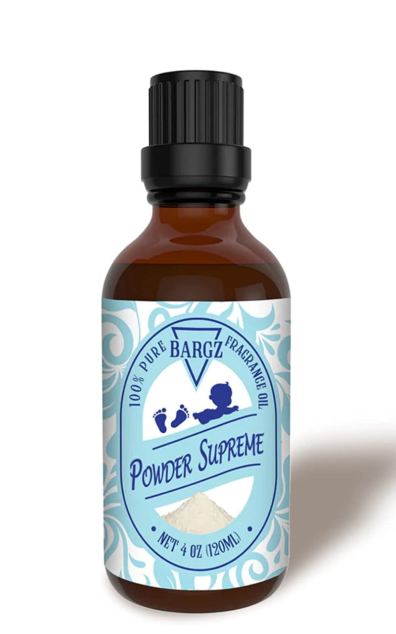 [Australia - AusPower] - Baby Powder Essential Oil [RELAXING SCENT] - Glass Amber Bottle Organic Pure Therapeutic French for Diffuser, Aromatherapy, Headache, Pain, Sleep-Perfect For Candles & Massage (4 oz) 