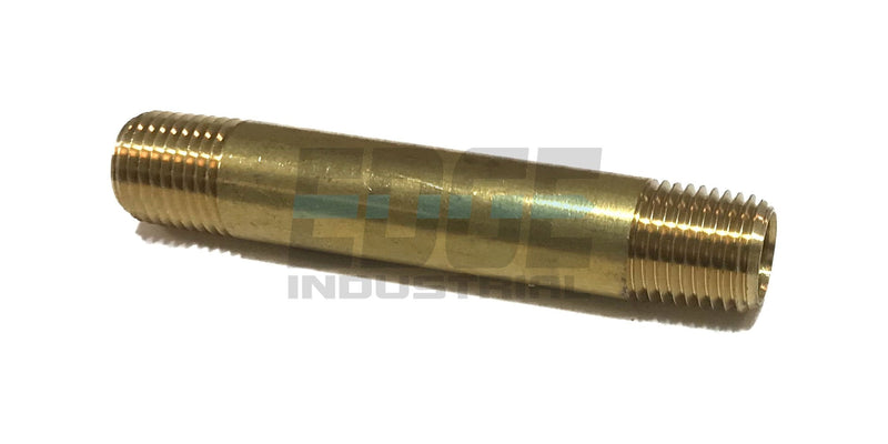[Australia - AusPower] - EDGE INDUSTRIAL Brass Long Nipple 1/4" X 1/4", 3" Length, Male NPT MNPT Fuel/AIR/Water/Oil/Gas WOG (Qty 01) QTY 01 