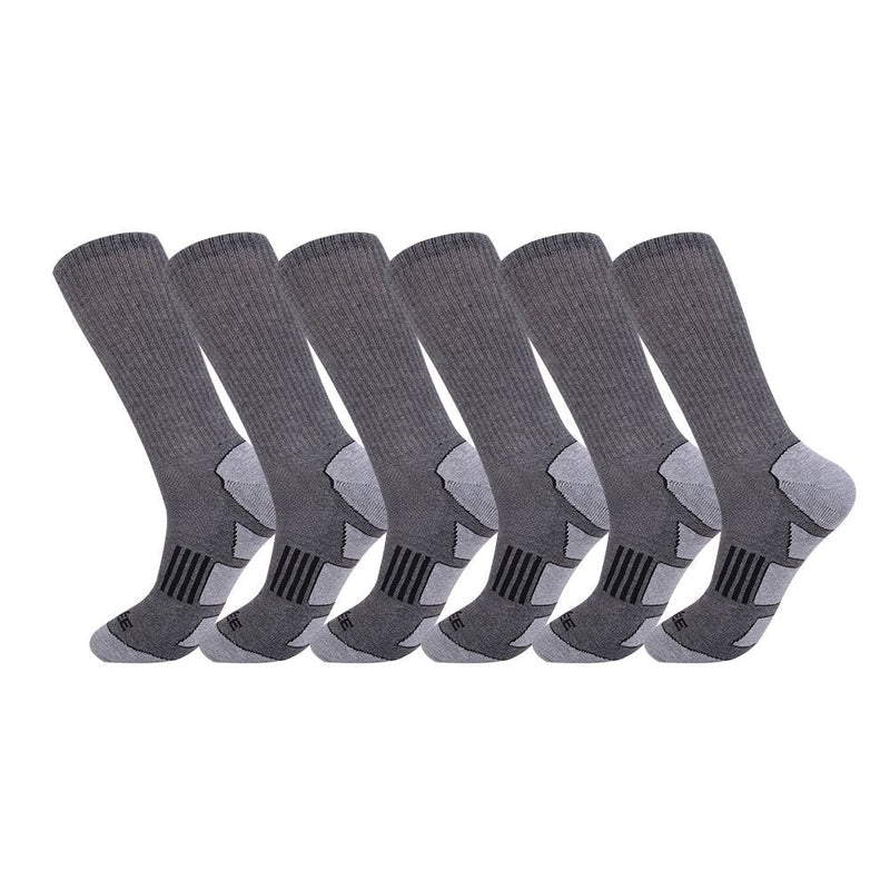 [Australia - AusPower] - JOYNÉE Mens 6 Pack Athletic Cushion Crew Socks Performance Running Socks Grey 1(6 Pairs) 
