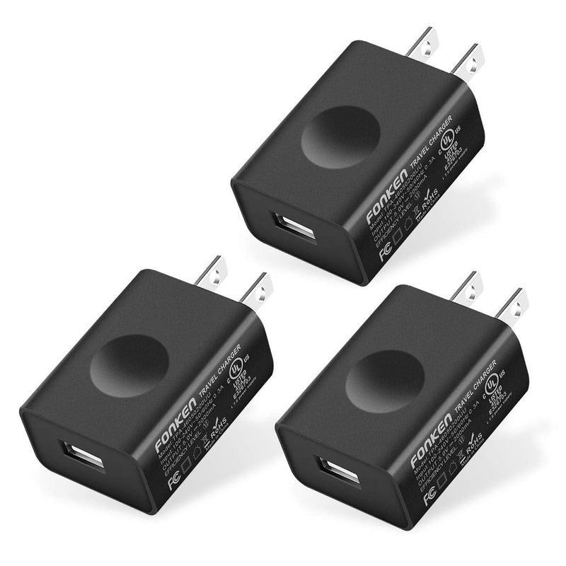 [Australia - AusPower] - USB Wall Charger, FONKEN 3-Pack 5V 2A Power Adapter Universal Travel Charger USB Plug Cell Phone Charger Block Cube Compatible with iPhone, iPad, Google Nexus, Samsung, LG, HTC, Moto, Kindle and More 5V/2A-3Pack 