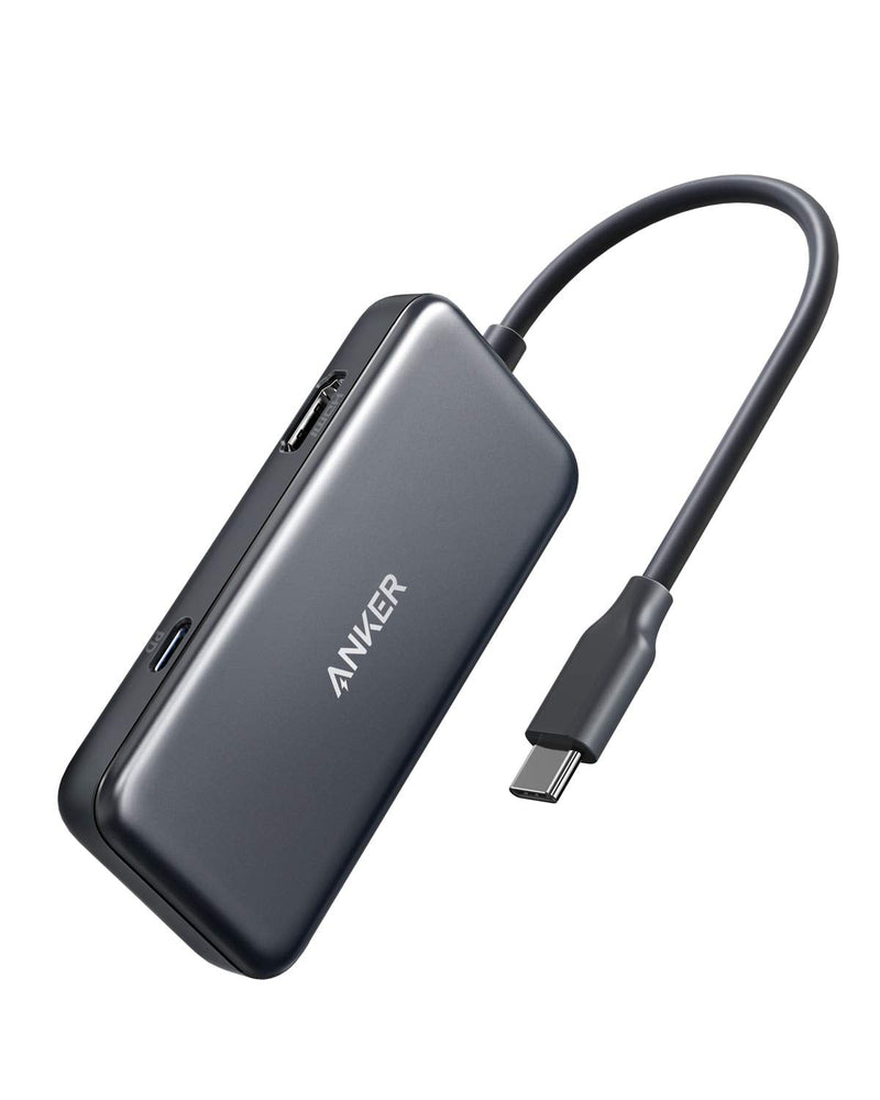[Australia - AusPower] - Anker USB C Hub, 3-in-1 Type C Hub, 4K USB C to HDMI Adapter, USB 3.0, with 60W Power Delivery Charging Port for MacBook Pro 2016/2017/2018, ChromeBook, XPS, and More (Space Grey) 