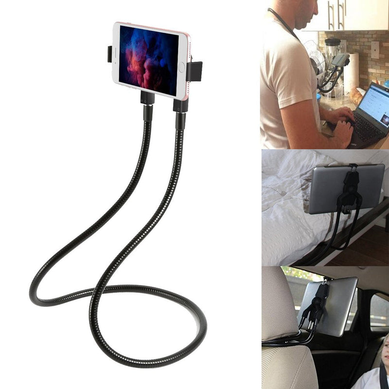 [Australia - AusPower] - Lazy Neck Phone Holder Hand-free Rotating Vertical Horizontal Gooseneck Multiple Function Mounts - for Cell Phone,Tablet,iPad,Kindle,iPhone,Samsung,and Other Smartphone Devices Multi Angle Holder 