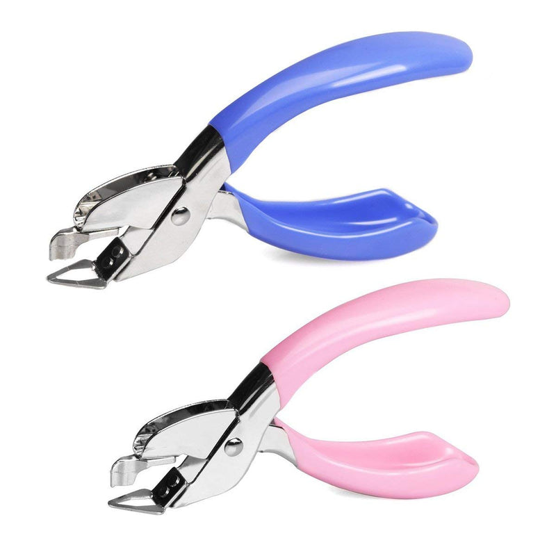 [Australia - AusPower] - Staple Removers Staple Pull Office Staple Removal Tool Hand-held Comfort and Energy Saving, no Damage to Paper(Pink and Blue) 