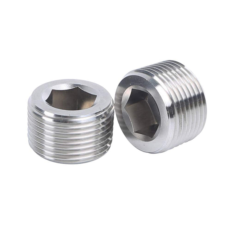 [Australia - AusPower] - Metalwork 304 Stainless Steel Pipe Fitting, Hex Socket Countersunk Plug, 3/4" NPT Male (Pack of 2) Pack of 2 