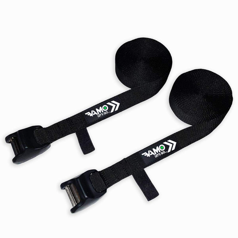 [Australia - AusPower] - Vamo Premium 'No Scratch' Silicone Buckle Surf or SUP 15' Tie Down Straps for Surfboards, Paddle Boards, Kayaks and Canoes (Two Pack) 