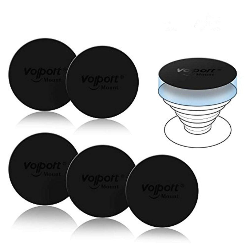 [Australia - AusPower] - VOLPORT Mount Metal Plates Replacement 6pcs for Magnetic Phone Magnet Car Mount, Phone 3M Strong MagicPlate Metal Disc Sticker Adhesive Round for Magnet Cell Phone Holder Grip(Pops Stand Not Included) 