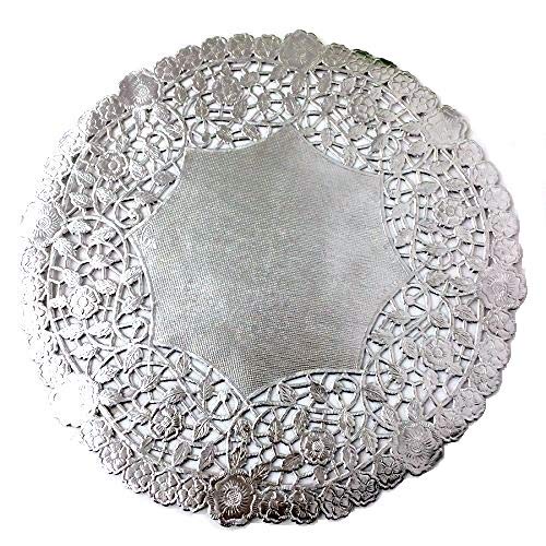 [Australia - AusPower] - 50Pcs Silver Foil Round Doileis, Made in the USA-8 Inch 5#. 8" Silver 50PC 