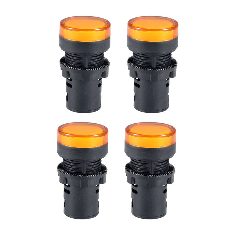 [Australia - AusPower] - uxcell 4Pcs Yellow Indicator Light AC/DC 110V, 22mm Panel Mount, for Electrical Control Panel, HVAC, DIY Projects 