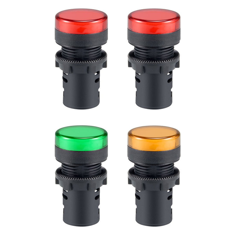 [Australia - AusPower] - uxcell 4Pcs Red Green Yellow Indicator Light AC/DC 24V, 22mm Panel Mount, for Electrical Control Panel, HVAC, DIY Projects 