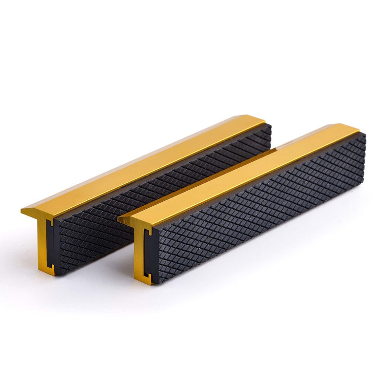 [Australia - AusPower] - TRISENSE 6" Vise Jaws with Strong Magnetic, Universal Soft Vice Jaws Pads Covers, Multi-Purpose Protector for Any Metal Vice, 2 Pack, Golden 6 Inch 