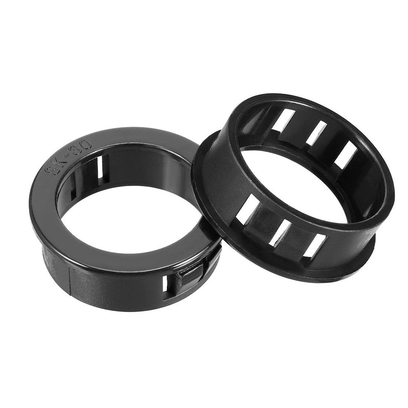 [Australia - AusPower] - uxcell 10pcs 30mm Mounted Dia Cable Hose Snap Bushing Grommet Protector Black 