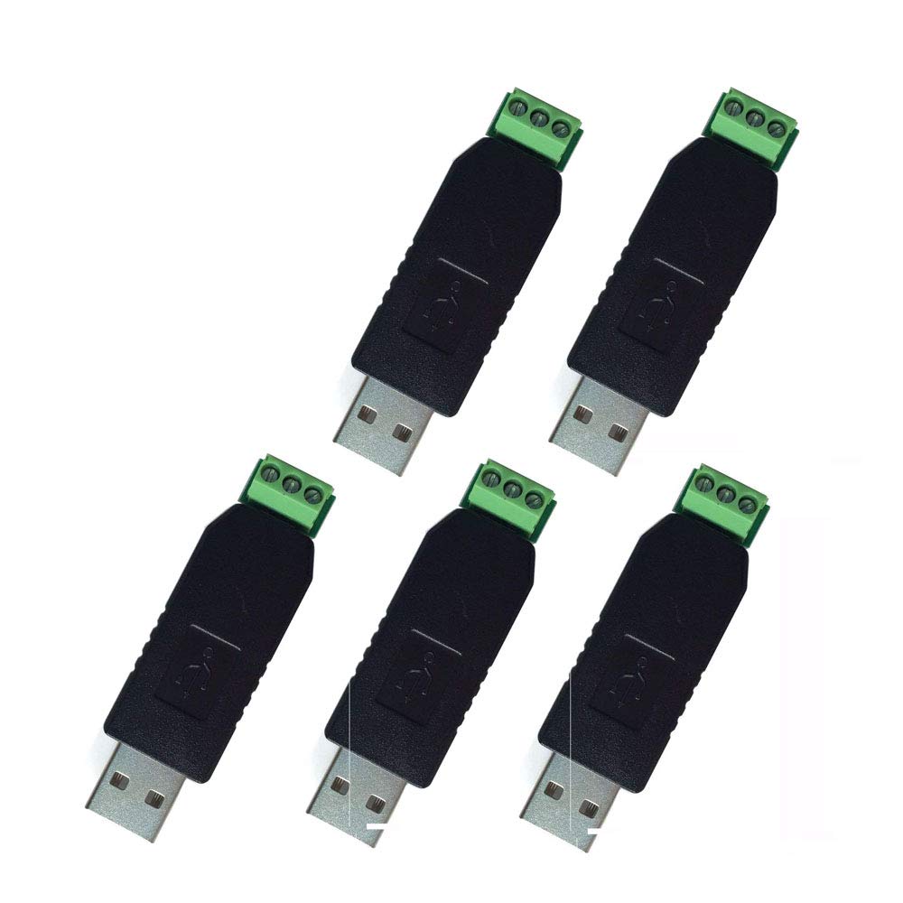 [Australia - AusPower] - DollaTek 5Pcs USB 2.0 to RS485 Serial Converter Adapter CP2104 SN75176 Double Protection Fuse + TVS Stable Than FT232 