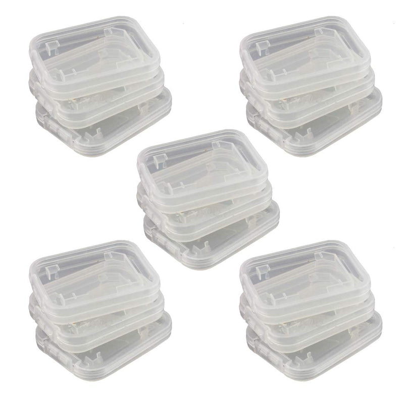 [Australia - AusPower] - NUOMI 15Pcs SD/SDHC Memory Card Case Holder, Standard SD Plastic Storage Boxes, Clear Compact 