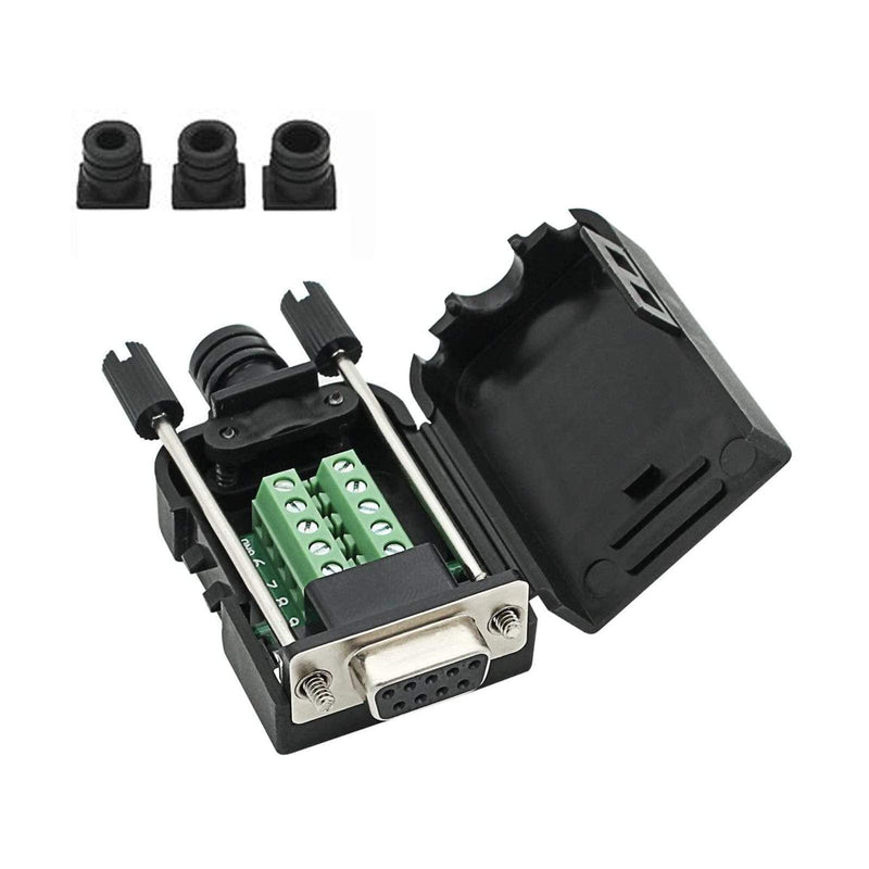 [Australia - AusPower] - YIOVVOM DB9 Breakout Connector to Wiring Terminal RS232 D-SUB Male Serial Adapters Port Breakout Board Solder-Free Module with case( Female Serial Adapter) Female Adapter 