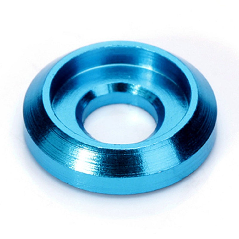[Australia - AusPower] - 20PCS New M3 Colorful Aluminum Alloy Cone Cup Head Screw Gasket Washer (Multicolor) (Blue) Blue 