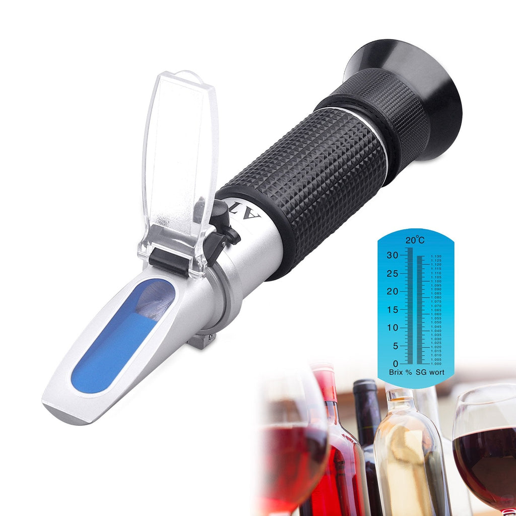 [Australia - AusPower] - Tiaoyeer Brix Refractometer with ATC Digital Handheld Refractometer for Beer Wine Brewing, Dual Scale-Specific Gravity 1.000-1.130 and Brix 0-32% 