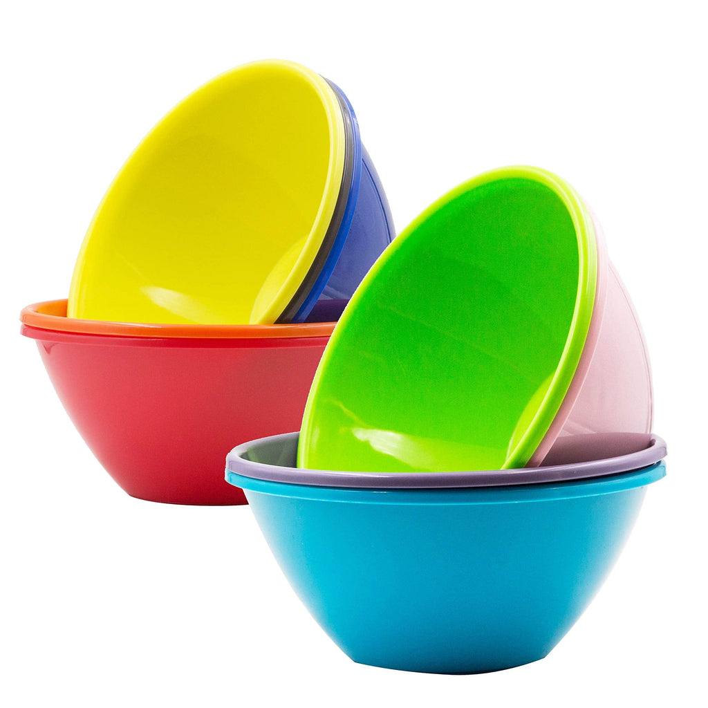 [Australia - AusPower] - Youngever 32 Ounce Plastic Bowls, Large Cereal Bowls, Large Soup Bowls, Set of 9 in 9 Assorted Colors 