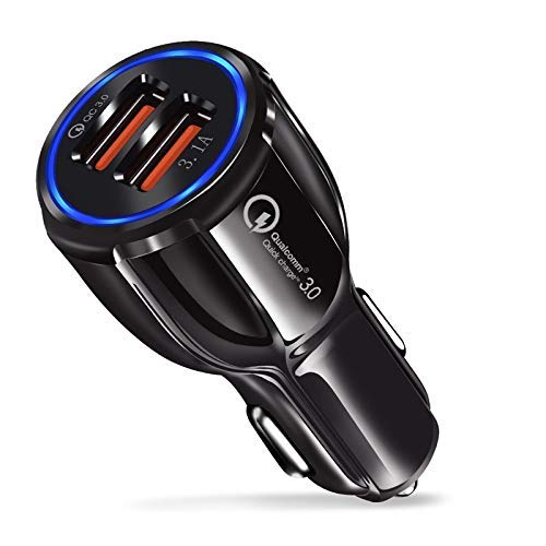 [Australia - AusPower] - Adaptive Fast Charging Car Charger, VectorTech Dual USB Car Adapter Cigarette Lighter Power Outlet Compatible with Samsung Galaxy S8 S9 S10e S10 Plus Note 8 9, iPhone 6 7 8 X XR XS Max, iPads (Black) 