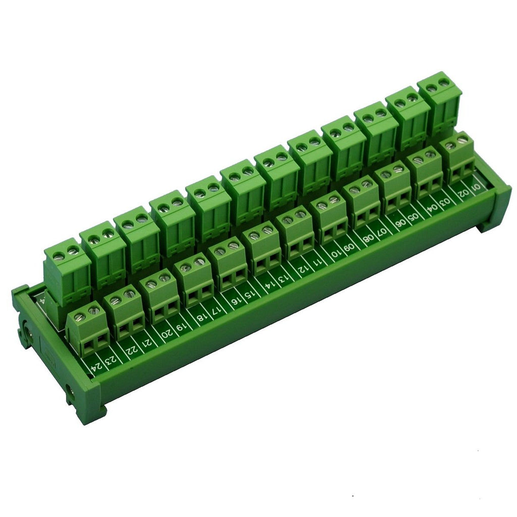 [Australia - AusPower] - Electronics-Salon DIN Rail Mount Pluggable 12x2 Position 10A / 300V Screw Terminal Block Distribution Module. (Side Wire Connects) Side Wire Connects 