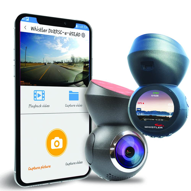 [Australia - AusPower] - Whistler D28RS FHD 1080P Dash Cam with Built-in WiFi, GPS Dashboard Camera, 1.2” LCD Screen, G-Sensor Security Camera for Car, Loop Recording, Parking Monitor, 120° Wide Angle 