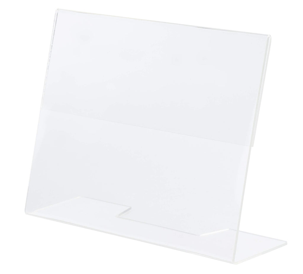 [Australia - AusPower] - Slanted Sign Holder - 6-Pack 5 x 7 Inches Clear Plastic Desktop Picture Frame, Acrylic Ad Frame, Horizontal Slant Back Menu Holder, for Photos, Brochures, Restaurants, Cafes, Bars, Exhibition Booths 