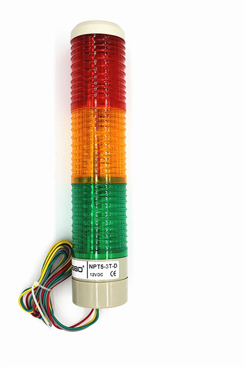 [Australia - AusPower] - Nxtop Industrial Signal Light Column LED Alarm Round Tower Light Indicator Warning Light r Red Green Yellow DC 12V Steady On 