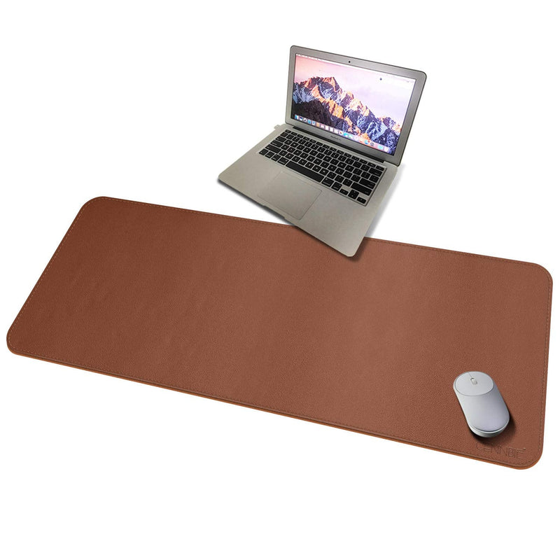 [Australia - AusPower] - CENNBIE Extended Leather Gaming Mouse Pad/Mat, Large Office Writing Desk Computer Leather Mat Mousepad,Waterproof - 39.3"x19.6" (Brown) 39.3" x 19.6" Brown 