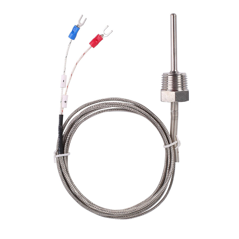 [Australia - AusPower] - Waterproof K Type Thermocouple - Jaybva Grounded Temperature Sensor Probe for PID Temperature Controller Two Wire Stainless Steel NPT3/4" BSPT 1/2" inch Pipe Thread 0~500℃ with 2m Shield Wire 1/2" K Type 