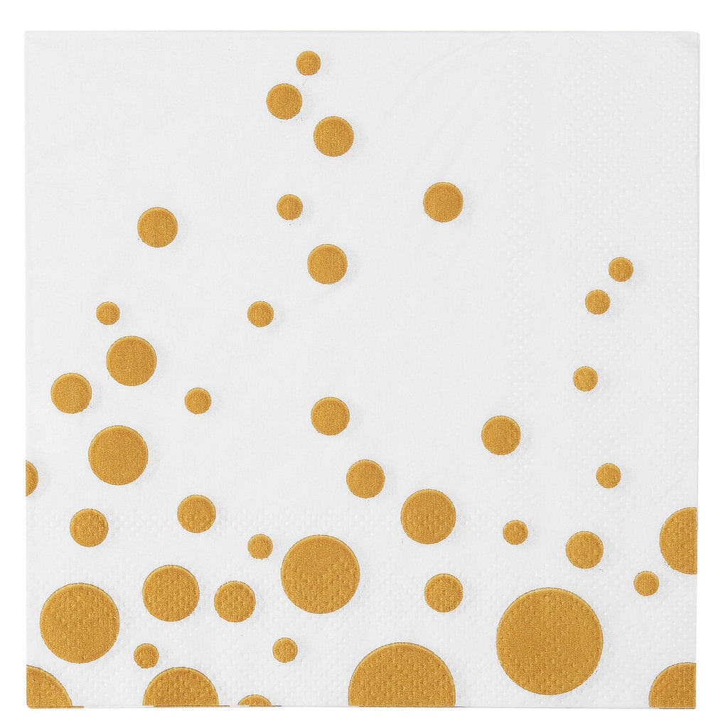 [Australia - AusPower] - ALINK 100-Pack Gold Dot Paper Cocktail Napkins, Disposable Gold and White Paper Party Napkins 