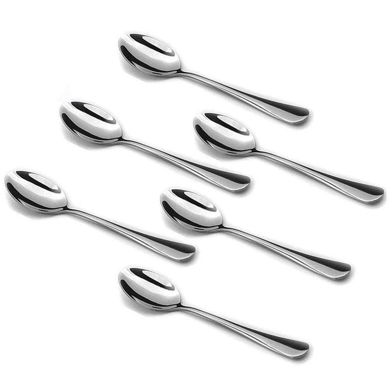 [Australia - AusPower] - Demitasse Espresso Spoons, Mini Coffee Spoon, 4.7 Inches Stainless Steel Small Spoons for Dessert, Set of 6 Silver 