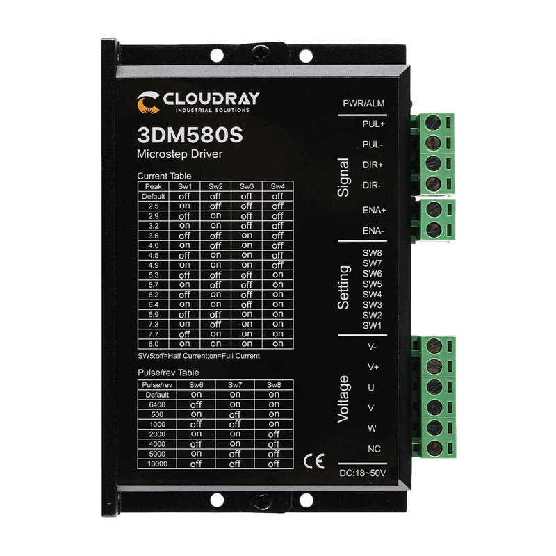 [Australia - AusPower] - Cloudray 3-Phase Stepper Motor Driver 3DM580S 1.0-8.0A 18-50VDC for CNC Nema 17, 23, 24 and 34 Stepper Motor 