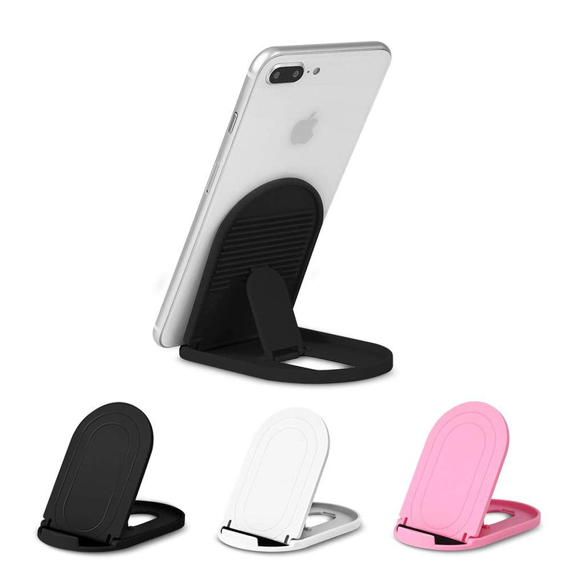 [Australia - AusPower] - Cell Phone Stand 3Pack, Ama Forest Portable Foldable Desktop Cell Phone Holder, Adjustable Universal Multi-Angle Cradle Stands for Tablet iPad iPhone X/xr/xs max Samsung Galaxy, Black, White, Pink Black+White+Pink 