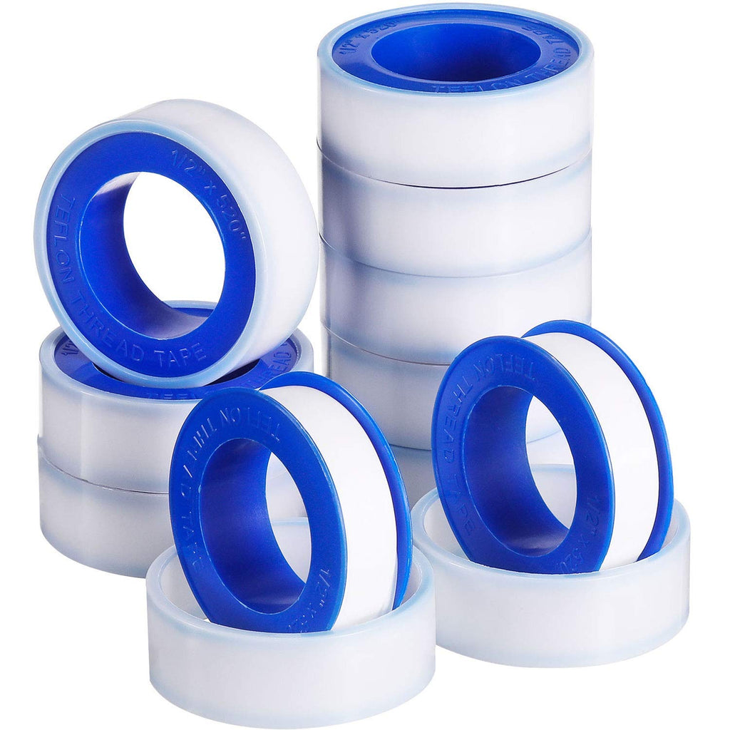 [Australia - AusPower] - Skylety Thread Seal Tapes, PTFE Pipe Sealant Seal Tape Industrial Sealant Tape for Shower Head, Pipe Sealing (10 Rolls, White, 1/2 by 520 Inches) 10 